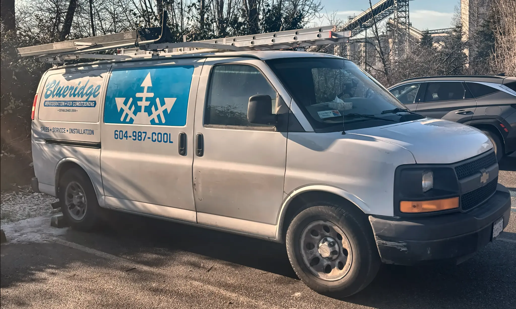 Blueridge Refrigeration service van providing HVAC and refrigeration services in North Shore